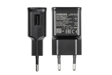 SAMSUNG hálózati töltő USB aljzat gyorstöltés támogatás (5V / 2000 mA, EP-TA200EBE) FEKETE
