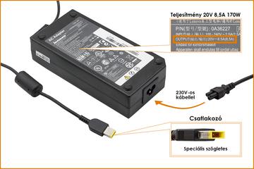 Lenovo  8.5A 170W gyári új laptop töltő  sárga téglalap alakú csatlakozóval (45N0558  45N0514  45N0370)