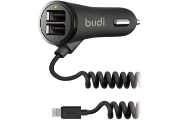 budi Autós Dupla USB szivar töltő 3.0 gyorstöltés Lightning connector 17W (M8J068L)