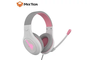 Meetion MT-HP021 gamer fejhallgató Pink 3,5 mm Jack+USB