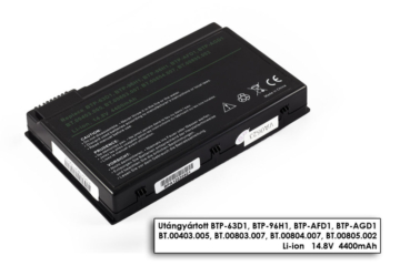 Acer Aspire 3020, 5020, Travelmate 2410 helyettesítő új 8 cellás akkumulátor (BTP-63D1)