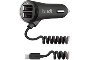 budi Autós Dupla USB szivar töltő 3.0 gyorstöltés USB Type-C 17W (M8J068T)