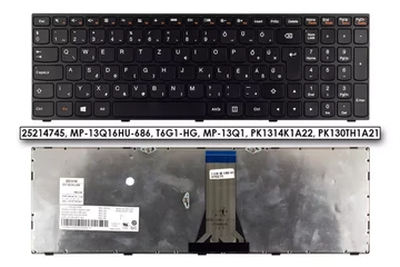 Lenovo IdeaPad B50-70, G50-70, Z50-70 gyári új magyar fekete billentyűzet (25214745)