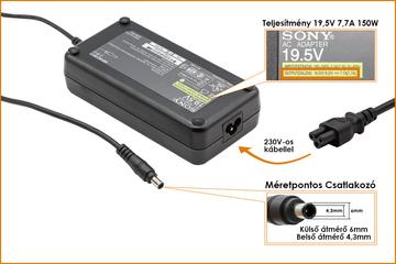 Sony PCGA-AC19V9  7.7A  150W gyári új laptop töltő
(PCGA-AC19V9)