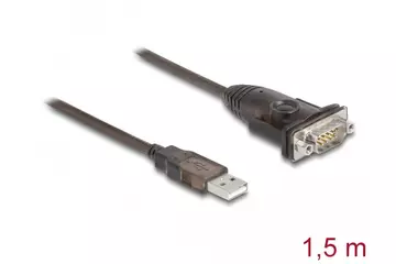 Delock Adapter A-típusú USB 2.0 - 1 x soros RS-232 D-Sub 9 tűs apa anyacsavarokkal 1,5 m
