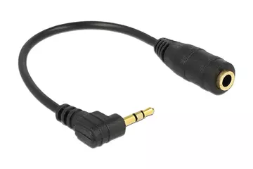 Delock audio sztereó kábel, 2.5 mm hajlított apa > 3.5 mm anya 3 pin, 14 cm