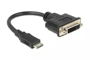 Delock HDMI mini-C dugó - DVI 24+5 pol. aljzat átalakító, 20 cm kábel