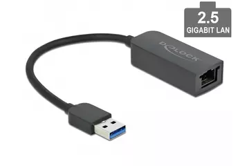 Delock USB A-típusú adapter apa   2,5 Gigabit LAN kompakt