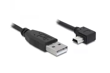 Delock USB 2.0-A apa - USB mini-B 5 tűs  könyök apa átalakító kábel, 5m