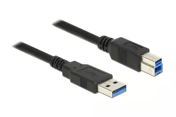Delock USB 3.0-s kábel A-típusú csatlakozódugóval > USB 3.0-s, B-típusú csatlakozódugóval, 3,0 m, fe