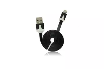 USB - IPHO 5/5C/5S/6/6 Plus/iPAD Mini vékony kábel (fekete)