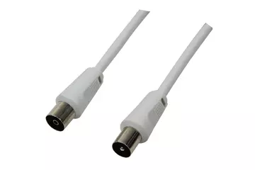 Logilink TV antenna kábel, IEC /M - IEC /F, CCS, fehér, 2,5 m