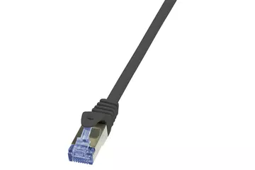LogiLink Patch kábel PrimeLine, Cat.6A, S/FTP, fekete, 0,5 m