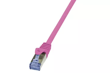 LogiLink Patch kábel PrimeLine, Cat.6A, S/FTP, rózsaszín, 1 m