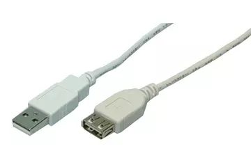 LogiLink USB 2.0 kábel, USB-A/M - USB-A/F, szürke, 2 m