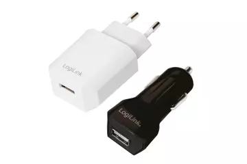 LogiLink USB töltő szett (hálózati + autós)