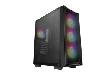 DeepCool Számítógépház - CC560 MESH V2 (ablakos, 4x12cm A-RGB ventilátor, ATX, 2xUSB3.0, fekete)