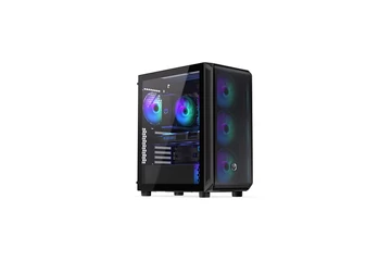 Endorfy Számítógépház - Arx 500 ARGB (ATX /micro ATX/ITX, 1xUSB-C, 2xUSB3.0, 4x14cm LED ventilátor, ablakos, fekete)
