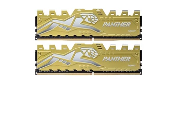Apacer Memória Desktop - 16GB KIT DDR4 Panther Golden (2x8GB, 3200MHz, CL16, 1.35V, hűtőbordás)
