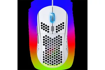 Spirit of Gamer Egér - S-PM4 RGB Arctic (Optikai, 12800DPI, 6 gomb, harisnyázott kábel, fehér)