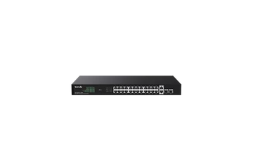 Tenda Switch PoE - TEG1128P-24-410W (24x1Gbps + 2x 1Gbps Uplink + 2x SFP;  24 af/at PoE+ port; 410W; rack-mount)