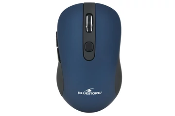 Bluestork Vezeték nélküli Egér - M-WL-OFF60-BLUE (1600 DPI, 6 gomb, optikai, kék)