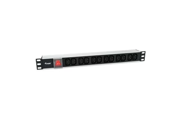 Equip Hálózati Elosztó - 333318 (Schuko, 12x C13, Rack 1U, 1,8m kábel, fekete)
