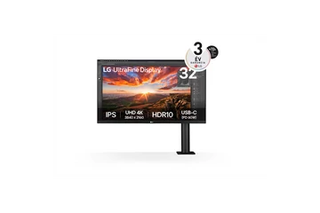 LG Monitor 32" Ergonomic - 32UN880K-B (IPS; 16:9; 4K 3840x2160; 5ms; 350cd; HDMIx2; DP; USB-C; Hangszóró, Pivot)