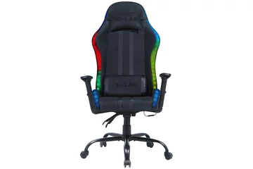 The G-Lab Gamer szék - KS ELECTRON EX (fekete; állítható magasság; áll. kartámasz, RGB LED)