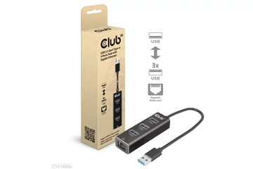 Club 3D USB Hub - CSV-1430A (3.2 USB-A to 3xUSB-A, RJ45)