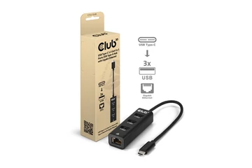 Club 3D USB Hub - CSV-1549 (3.2 USB-C Gen 1 to 3xUSB-A, RJ45,1Gbps)