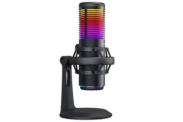 Rampage Mikrofon - BEMOL (USB, PC/MAC/Android, zajelnyomó, állvány, fekete, 2m kábel, RGB)