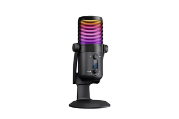 Rampage Mikrofon - DIYEZ (USB, PC/MAC/Android, zajelnyomó, állvány, fekete, 2m kábel, RGB)