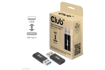 Club 3D Átalakító - CAC-1525 (3.2 USB-A Gen 1 to 3.2 USB-C Gen 1, Bidirectional)