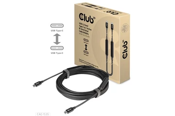Club 3D Kábel - CAC-1535 (3.2 USB-C Gen 2 to 3.2 USB-C Gen 2, 60W PD, 8K60Hz, Bidirectional, 5m)