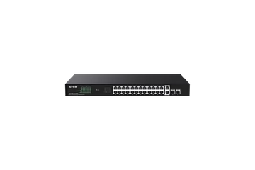 Tenda Switch PoE - TEG1128P-24-250W (24x1Gbps + 2x 1Gbps Uplink + 2x SFP;  24 af/at PoE+ port; 250W; rack-mount)