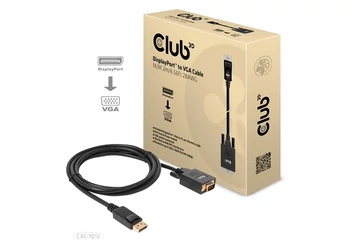 Club 3D Kábel - CAC-1012 (DisplayPort to VGA, 2m, 28AWG, Full HD 1080p, Aranyozott csatlakozók)