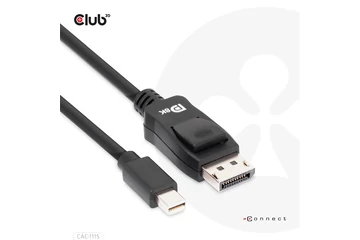 Club 3D Kábel - CAC-1115 (Mini DisplayPort to DisplayPort 1.4 HBR3, 8K60Hz/4K120Hz, 2m, kétirányú)