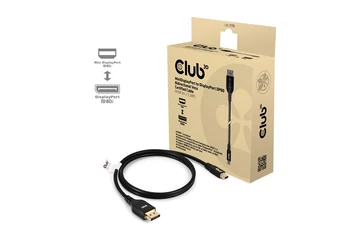 Club 3D Kábel - CAC-1116 (Mini DisplayPort to DisplayPort, DP80, Bidirektional, VESA, 4K240Hz, 8K60Hz, 10K60Hz, 1m)