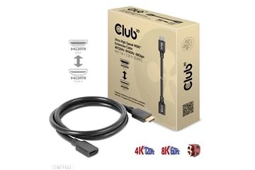 Club 3D Kábel - CAC-1322 (HDMI 2.1 Ultra High Speed, 4K120Hz 8K60Hz, 30AWG, 48Gbps, 1m, M/F)