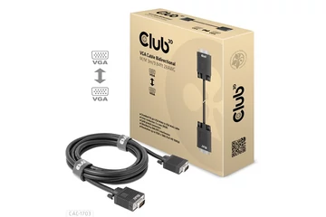 Club 3D Kábel - CAC-1703 (VGA Bidirectional, M/M, 3m, 28AWG, Full HD 1080p)