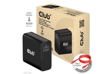 Club 3D Hálózati Töltő - CAC-1914EU (140W, GaN USB-C, PD 3.1)