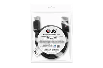 Club 3D Kábel - CAC-2068 (DisplayPort 1.4, M/M, 28AWG, HBR3, VESA tanúsítvánnyal, 8K60Hz, 2m)