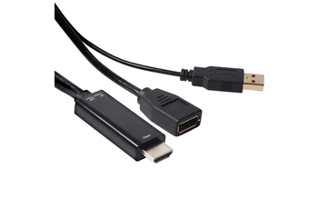 Club 3D Átalakító - CAC-2330 (HDMI to DisplayPort, 4K30Hz, FHD120Hz, USB-A táp)