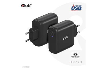 Club 3D Hálózati töltő - CAC-1908EU (100W GAN, USB-IF, egyportos USB-C, PD 3.0 támogatás)