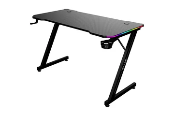 The G-Lab Gamer Asztal - K DESK ELECTRON EX (120x60cm, fém, pohártartó, fejhallgatótartó, fekete, RGB LED)