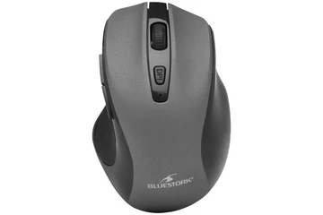 Bluestork Vezeték nélküli Egér - M-WL-OFF75-GREY (Rechargeable, 1600 DPI, 6 gomb, optikai, szürke)