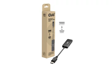 Club 3D Átalakító - CSV-7330 (DisplayPort 2.1 to 3xHDMI, 8K60Hz, HDR, HDCP 2.3, HPD, ALT mode)