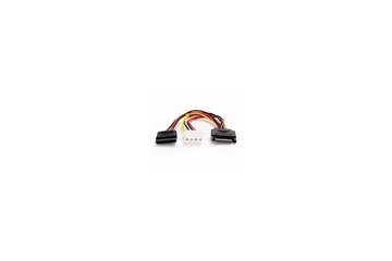 Delock Átalakító Kábel - 65235 (15 tűs SATA (apa) - 4 tűs Molex (anya) + 15 tűs SATA (anya), 0,2m)