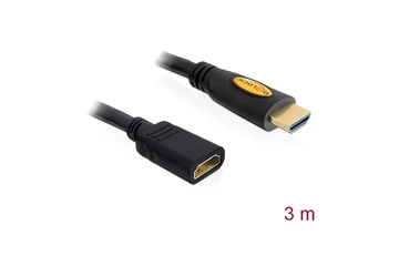 Delock kábel - 83081 (magas sebességű HDMI hosszabbító kábel, Ethernettel, A apa / anya, 3 m)